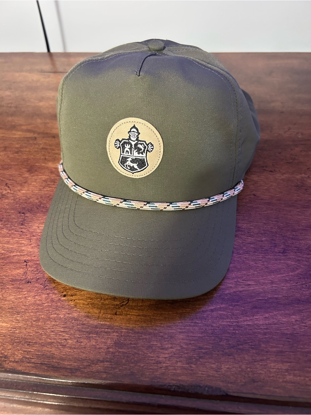 Sea Island Pukka Crest Olive Green Men's Rope-Trim Hat Cap